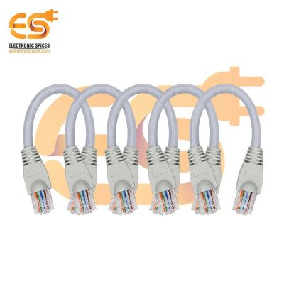 RJ45 Cat6 Ethernet Patch LAN Network Cable (6 Inch, Grey) | Pack of 20